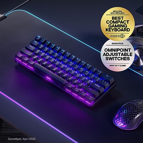 SteelSeries Apex Pro HyperMagnetic Gaming Keyboard — Adjustable Actuation — OLED Screen — RGB – USB Passthrough - Gapo Goods - 