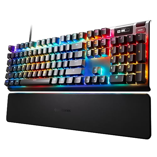 SteelSeries Apex Pro HyperMagnetic Gaming Keyboard — Adjustable Actuation — OLED Screen — RGB – USB Passthrough - Gapo Goods - 