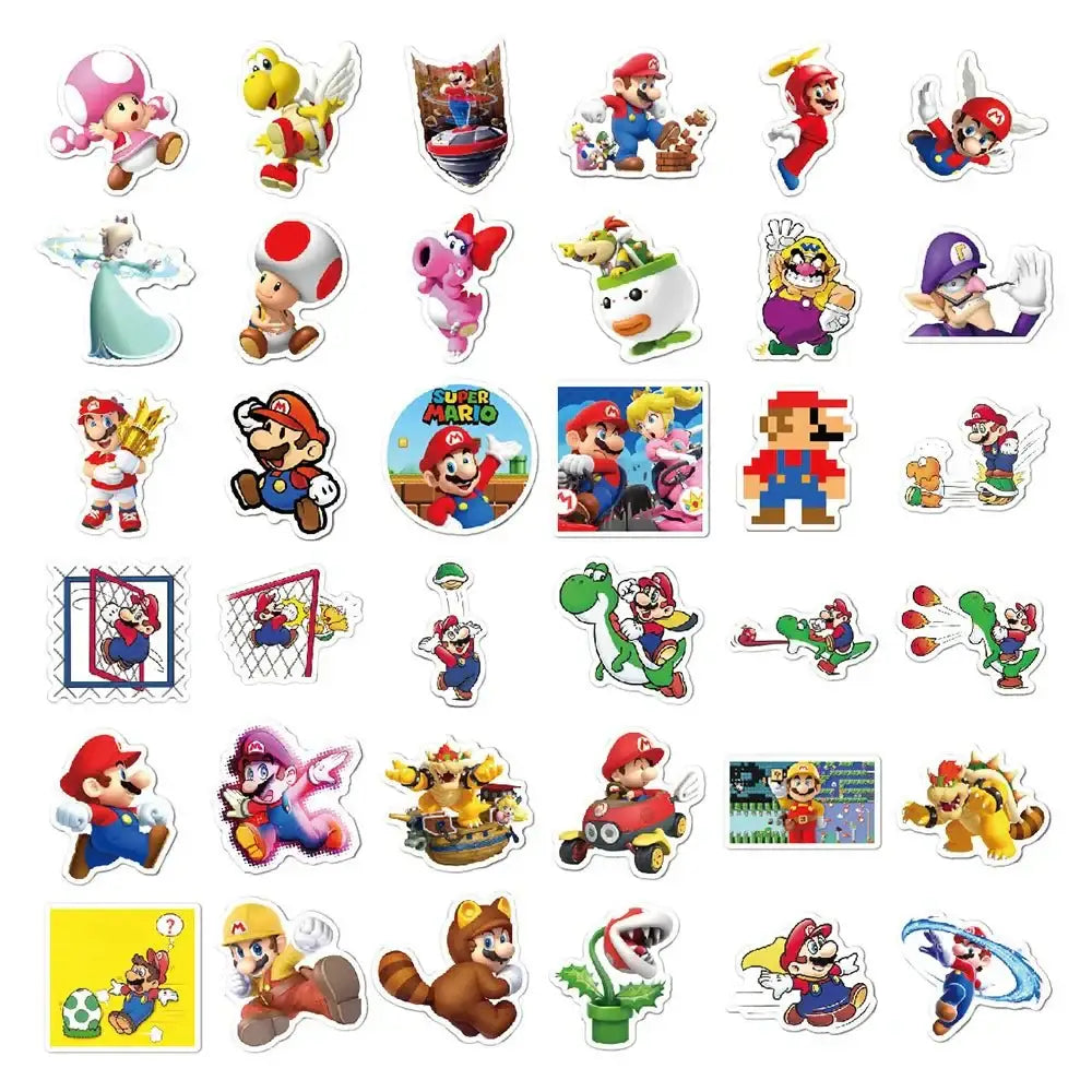 Super Mario Bros Stickers - Waterproof Mario Game Stickers | Luigi Yoshi Decals Paper products