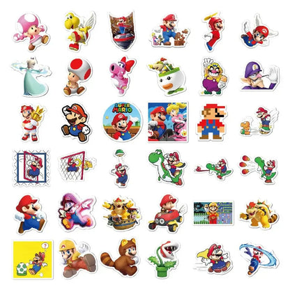 Super Mario Bros Stickers - Waterproof Mario Game Stickers | Luigi Yoshi Decals Paper products