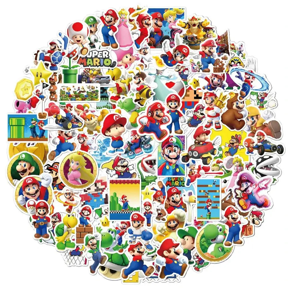 Super Mario Bros Stickers - Waterproof Mario Game Stickers | Luigi Yoshi Decals Paper products
