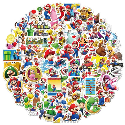 Super Mario Bros Stickers - Waterproof Mario Game Stickers | Luigi Yoshi Decals Paper products