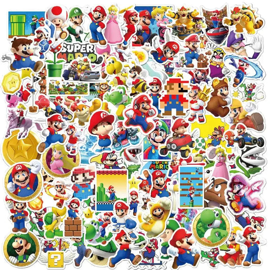 Super Mario Bros Stickers - Waterproof Mario Game Stickers | Luigi Yoshi Decals Paper products
