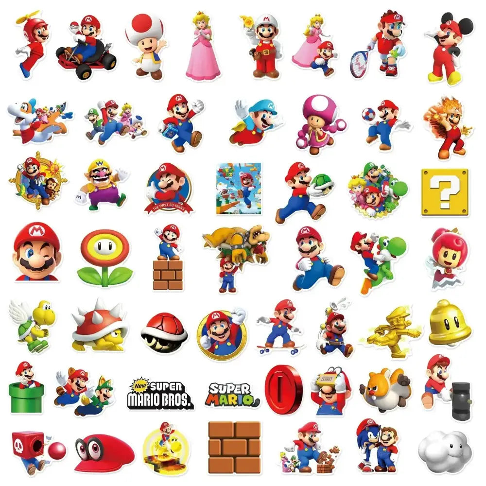 Super Mario Bros Stickers - Durable Vinyl Gaming Stickers | Waterproof Laptop Decals Paper products