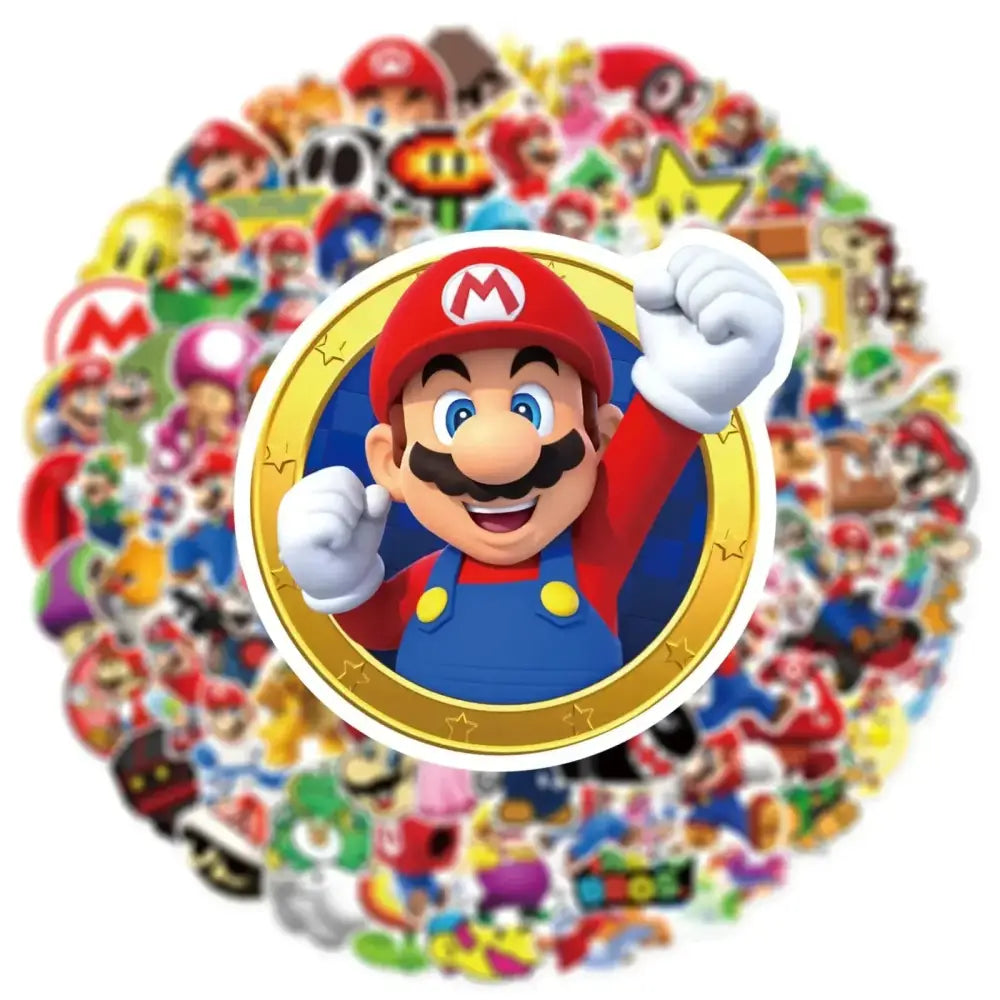 Super Mario Bros Stickers - Durable Vinyl Gaming Stickers | Waterproof Laptop Decals Paper products