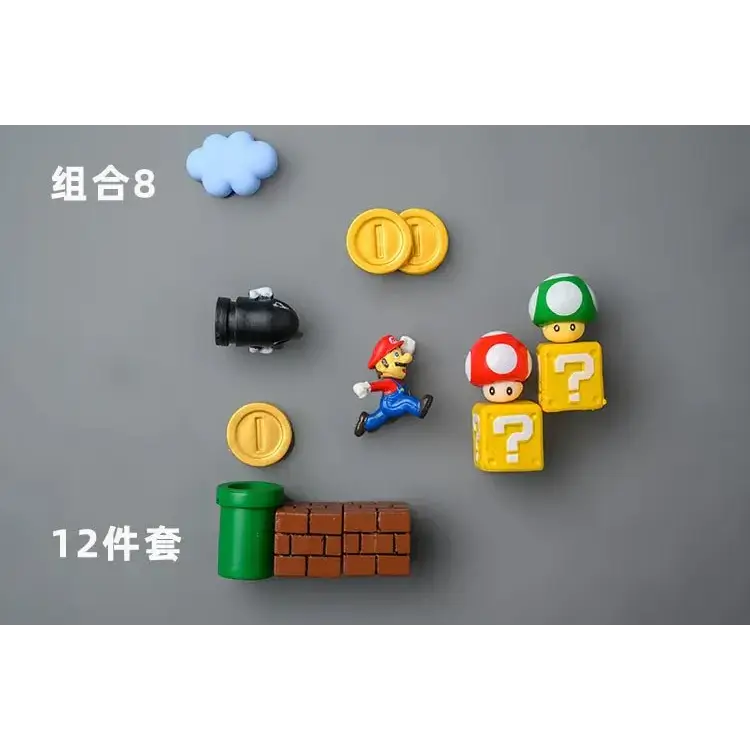 Super Mario Refrigerator Magnets – 3D Mario Magnets Set | Colorful Kitchen Magnet Decor 1-12pcs Home Decor