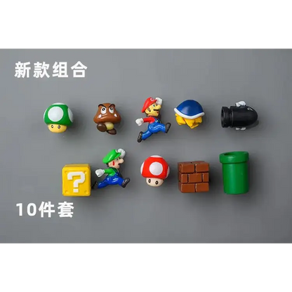 Super Mario Refrigerator Magnets – 3D Mario Magnets Set | Colorful Kitchen Magnet Decor 10-10pcs Home Decor