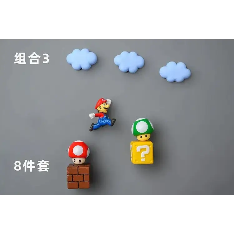 Super Mario Refrigerator Magnets – 3D Mario Magnets Set | Colorful Kitchen Magnet Decor 11-8pcs Home Decor