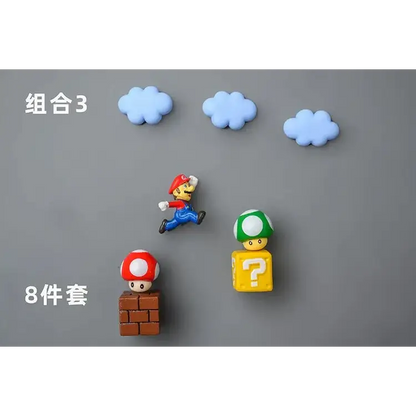 Super Mario Refrigerator Magnets – 3D Mario Magnets Set | Colorful Kitchen Magnet Decor 11-8pcs Home Decor