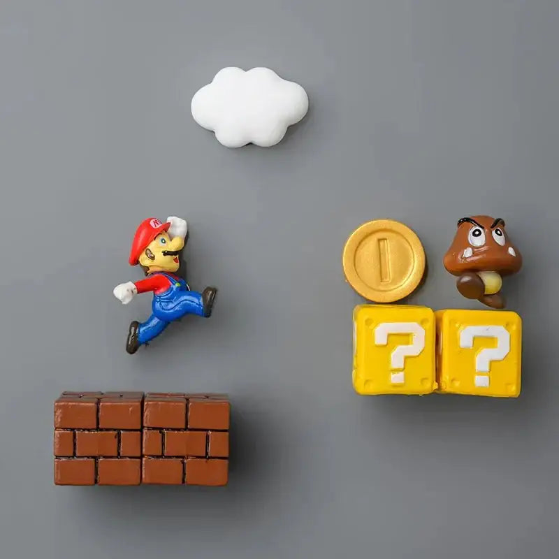 Super Mario Refrigerator Magnets – 3D Mario Magnets Set | Colorful Kitchen Magnet Decor 12-8pcs Home Decor