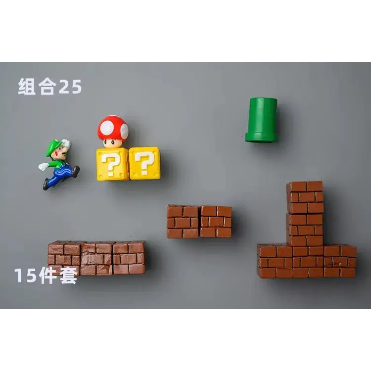 Super Mario Refrigerator Magnets – 3D Mario Magnets Set | Colorful Kitchen Magnet Decor 4-15pcs Home Decor