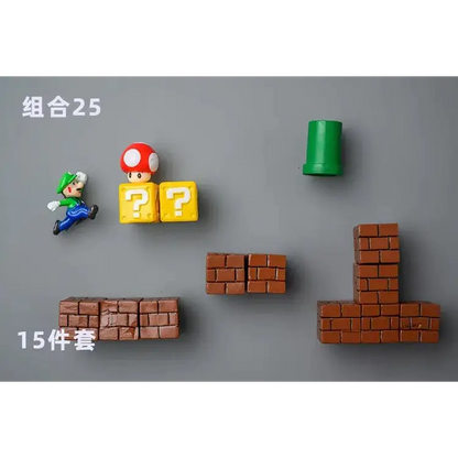 Super Mario Refrigerator Magnets – 3D Mario Magnets Set | Colorful Kitchen Magnet Decor 4-15pcs Home Decor
