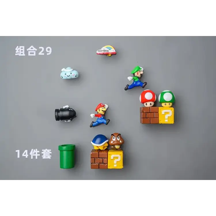 Super Mario Refrigerator Magnets – 3D Mario Magnets Set | Colorful Kitchen Magnet Decor 5-14pcs Home Decor