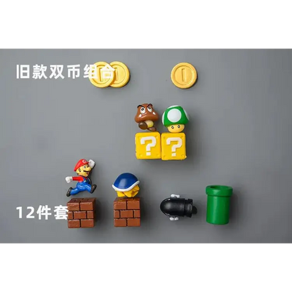 Super Mario Refrigerator Magnets – 3D Mario Magnets Set | Colorful Kitchen Magnet Decor 6-12pcs Home Decor