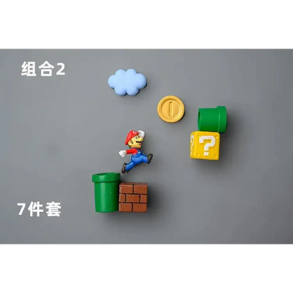 Super Mario Refrigerator Magnets – 3D Mario Magnets Set | Colorful Kitchen Magnet Decor 7-7pcs Home Decor