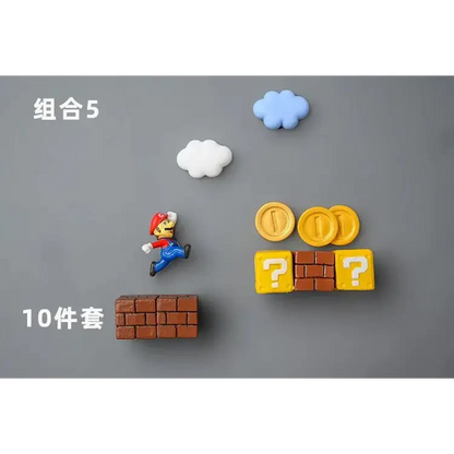 Super Mario Refrigerator Magnets – 3D Mario Magnets Set | Colorful Kitchen Magnet Decor 9-10pcs Home Decor