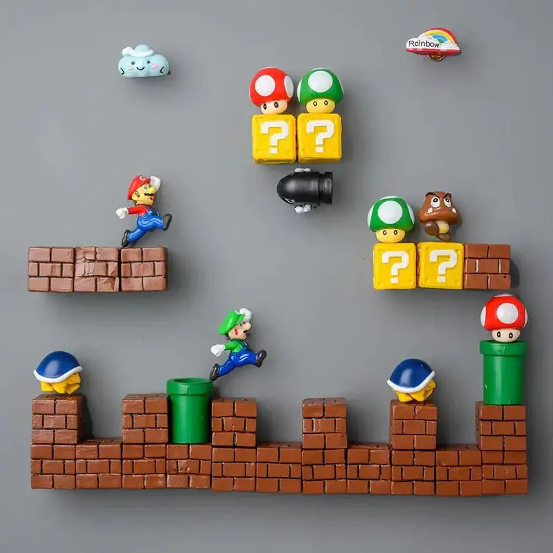 Super Mario Refrigerator Magnets – 3D Mario Magnets Set | Colorful Kitchen Magnet Decor Home Decor