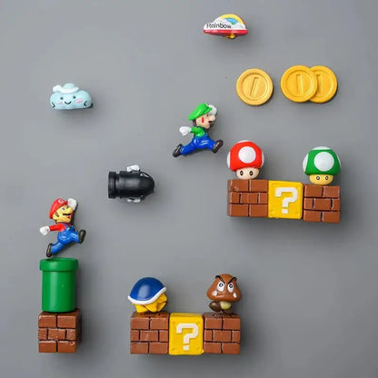 Super Mario Refrigerator Magnets – 3D Mario Magnets Set | Colorful Kitchen Magnet Decor Home Decor