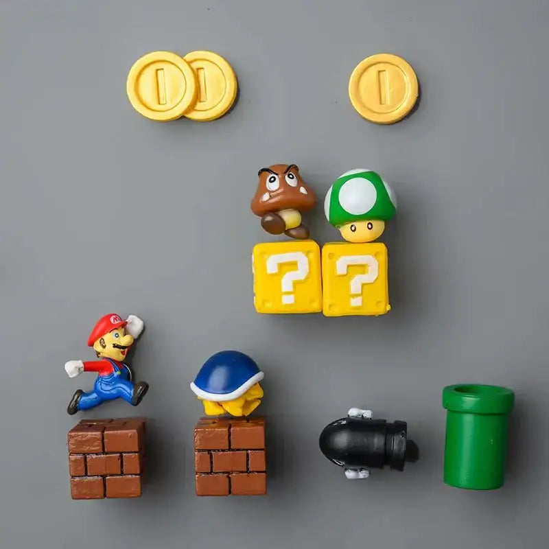 Super Mario Refrigerator Magnets – 3D Mario Magnets Set | Colorful Kitchen Magnet Decor Home Decor