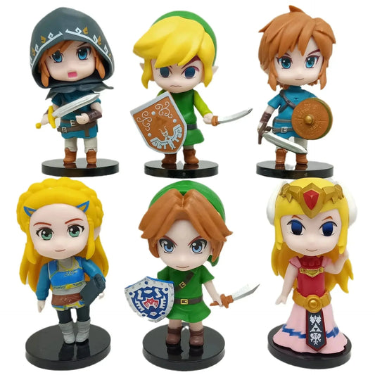 The Legend of Zelda 6 Pcs/Set 10cm Q Version Link Princess Zelda Figure Game Decoration Anime Ornaments Model Collection Dolls - Gapo Goods - 