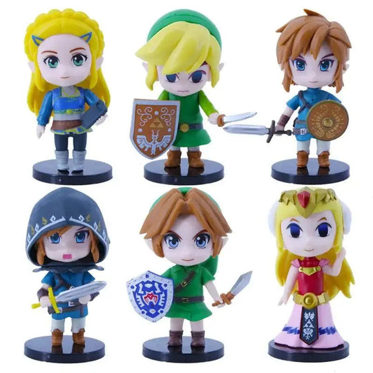 The Legend of Zelda 6 Pcs/Set 10cm Q Version Link Princess Zelda Figure Game Decoration Anime Ornaments Model Collection Dolls - Gapo Goods - 