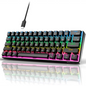 RK ROYAL KLUDGE RK61 Wired 60% Mechanical Gaming Keyboard RGB Backlit Ultra-Compact Hot Swappable Red Switch Black Hot-Swappable Brown Switch Black