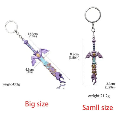 Zelda Master Sword Keychain - Metal Pendant Key Ring for Cosplay Collectors