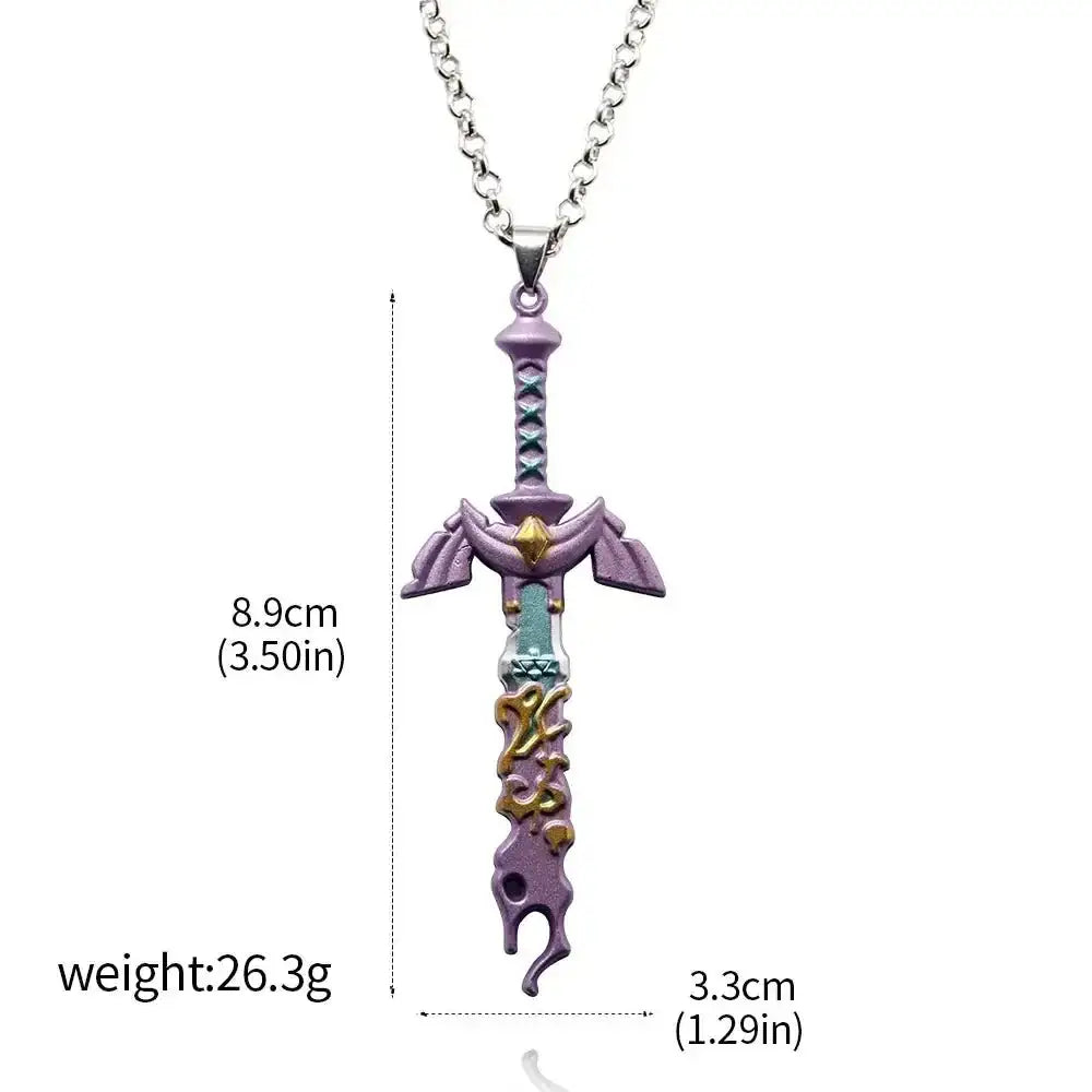 Zelda Master Sword Keychain - Metal Pendant Key Ring for Cosplay Collectors Small size Necklace