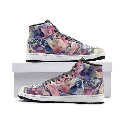 Unisex sneakers inspired by Tomb Raider Lara Croft, featuring a vibrant, camo design. Perfect for fans and collectors.