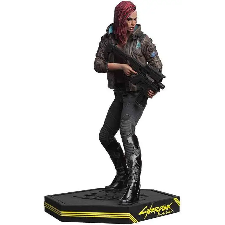 Cyberpunk 2077 Figure - V-Female Collectible Statue With Samurai Jacket & Rifle Model Collectible