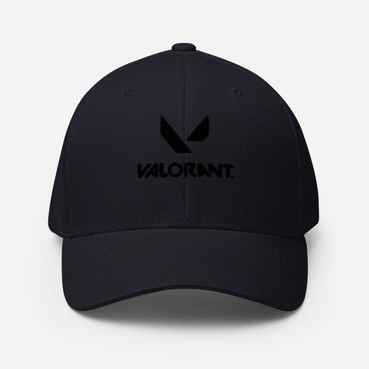 Valorant Flex-Fit Hat – Embroidered Baseball Cap With Elastic Stretch Band Dark Navy Hats
