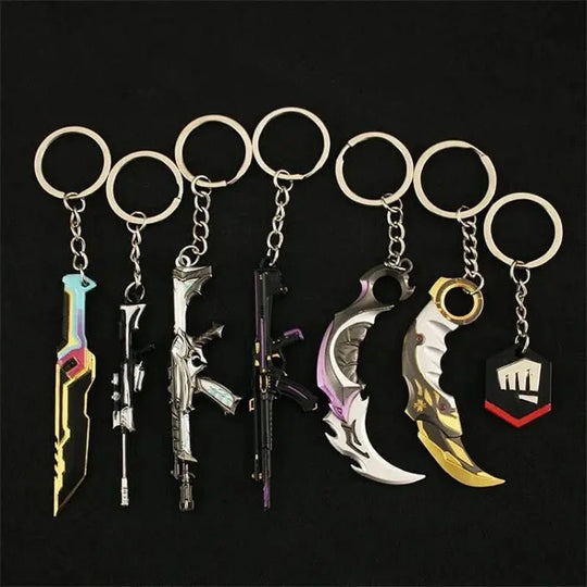 Valorant Keychain Karambit AK M4 Samurai Dagger Metal Key Ring Bag Pendant - Male Gift - Gapo Goods - Accessories