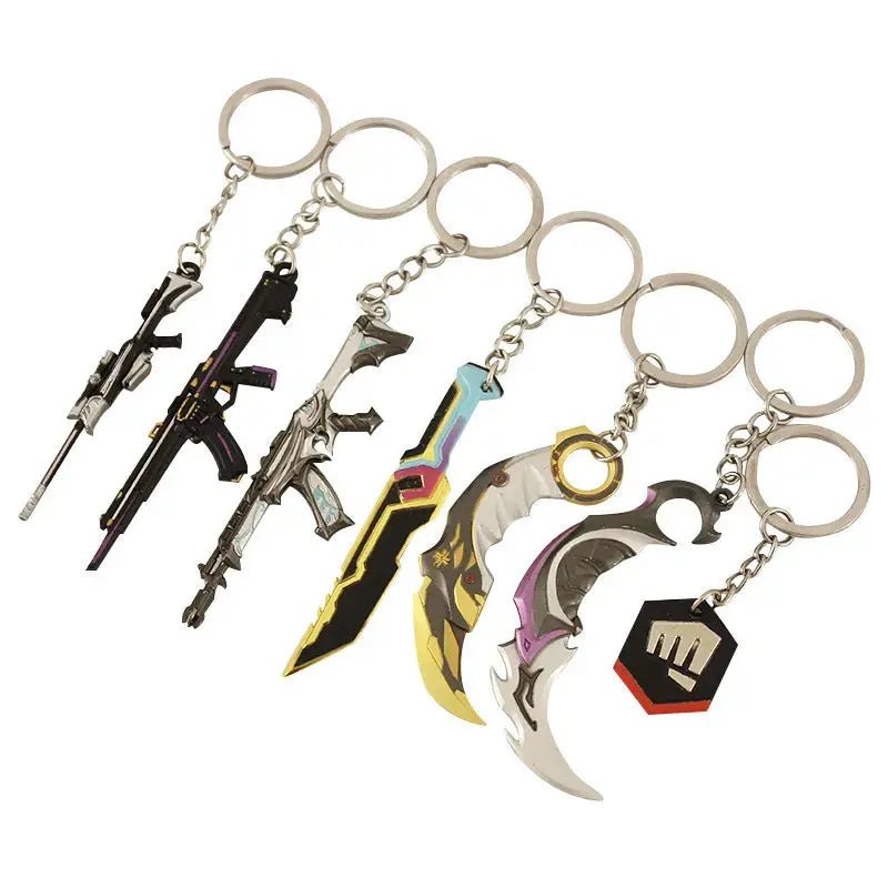 Valorant Keychain Karambit AK M4 Samurai Dagger Metal Key Ring Bag Pendant - Male Gift - Gapo Goods - Accessories