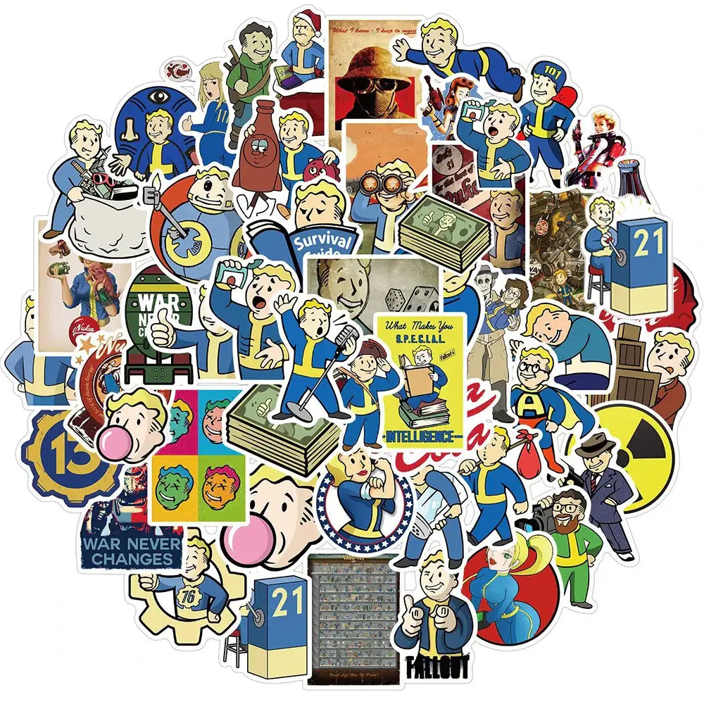 Vault-Tec Radiation Stickers – Waterproof Fallout Themed Vinyl Decals for Laptops & Cars Paper products