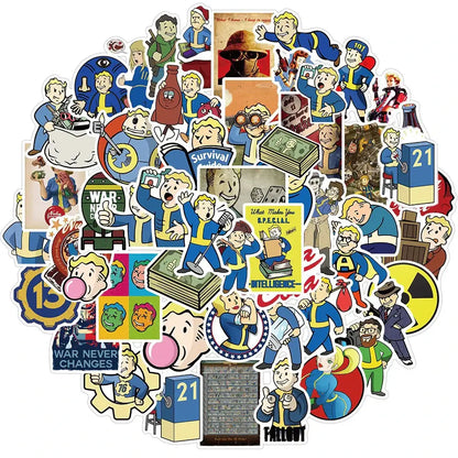 Vault-Tec Radiation Stickers – Waterproof Fallout Themed Vinyl Decals for Laptops & Cars Paper products