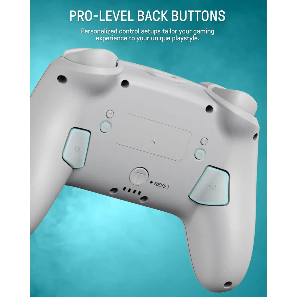 FUNLAB [Luminous Pattern] Switch Pro Controller Wireless Compatible with Switch/OLED/Lite, Firefly Bluetooth Remote Gamepad with 7 LED Colors/Paddle/Turbo/Motion Control - White
