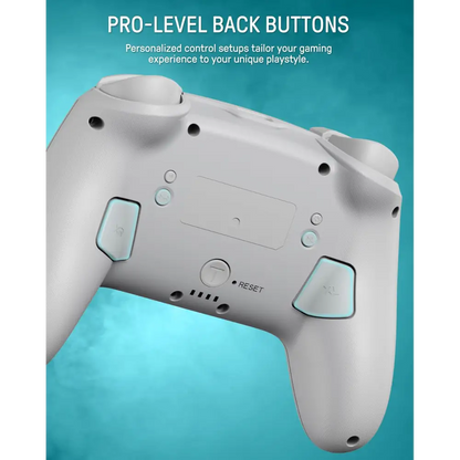 FUNLAB [Luminous Pattern] Switch Pro Controller Wireless Compatible with Switch/OLED/Lite, Firefly Bluetooth Remote Gamepad with 7 LED Colors/Paddle/Turbo/Motion Control - White