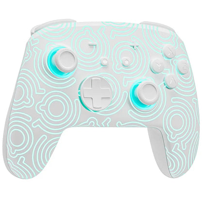 FUNLAB [Luminous Pattern] Switch Pro Controller Wireless Compatible with Switch/OLED/Lite, Firefly Bluetooth Remote Gamepad with 7 LED Colors/Paddle/Turbo/Motion Control - White Default Title
