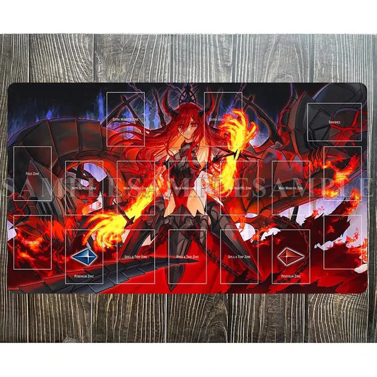 Yu - Gi - Oh Playmat Prisoner Princess of Fruitful Flames TCG Pad YGO Mat Yugioh Mat - Gapo Goods - 