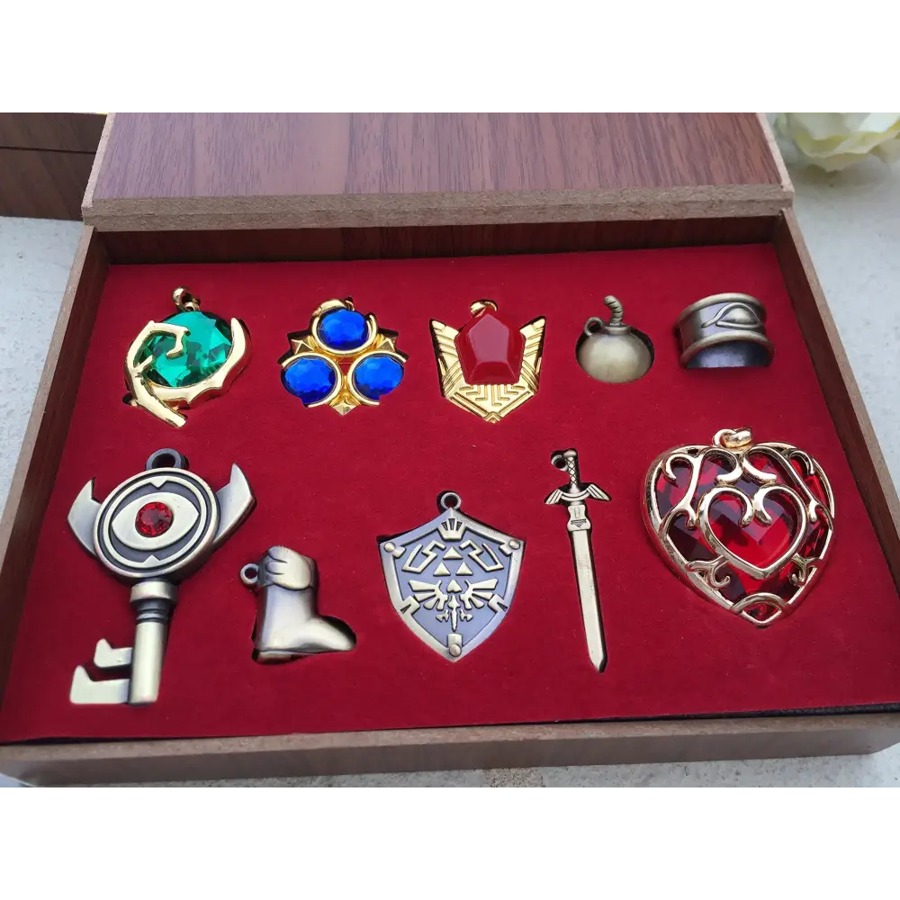 Zelda Twilight Princess Jewelry – Hylian Shield Necklace & Master Sword Pendant Set Jewelry