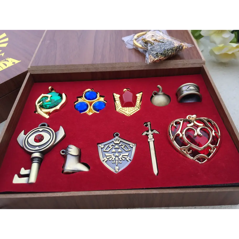 Zelda Twilight Princess Jewelry – Hylian Shield Necklace & Master Sword Pendant Set Jewelry