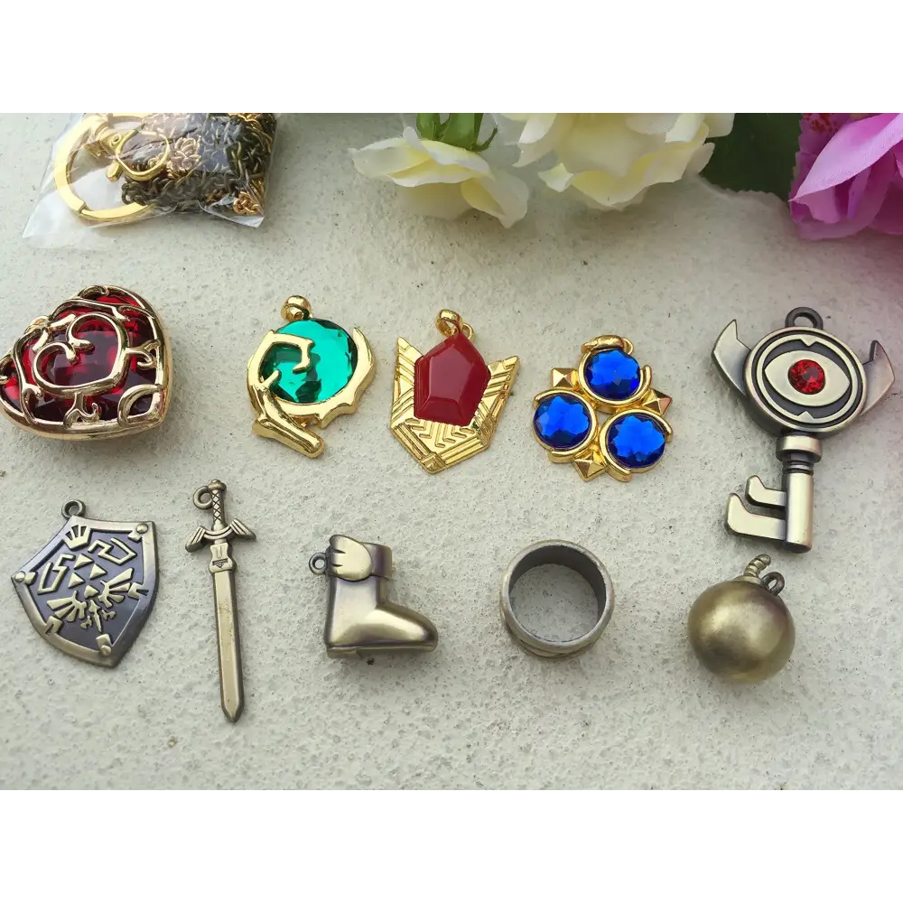 Zelda Twilight Princess Jewelry – Hylian Shield Necklace & Master Sword Pendant Set Jewelry