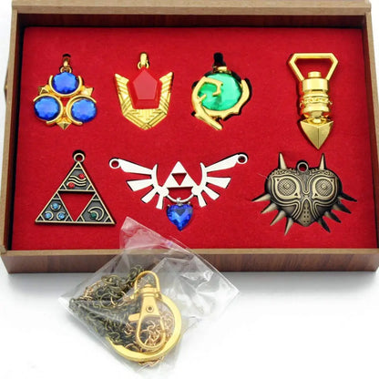 Zelda Twilight Princess Jewelry – Hylian Shield Necklace & Master Sword Pendant Set Jewelry