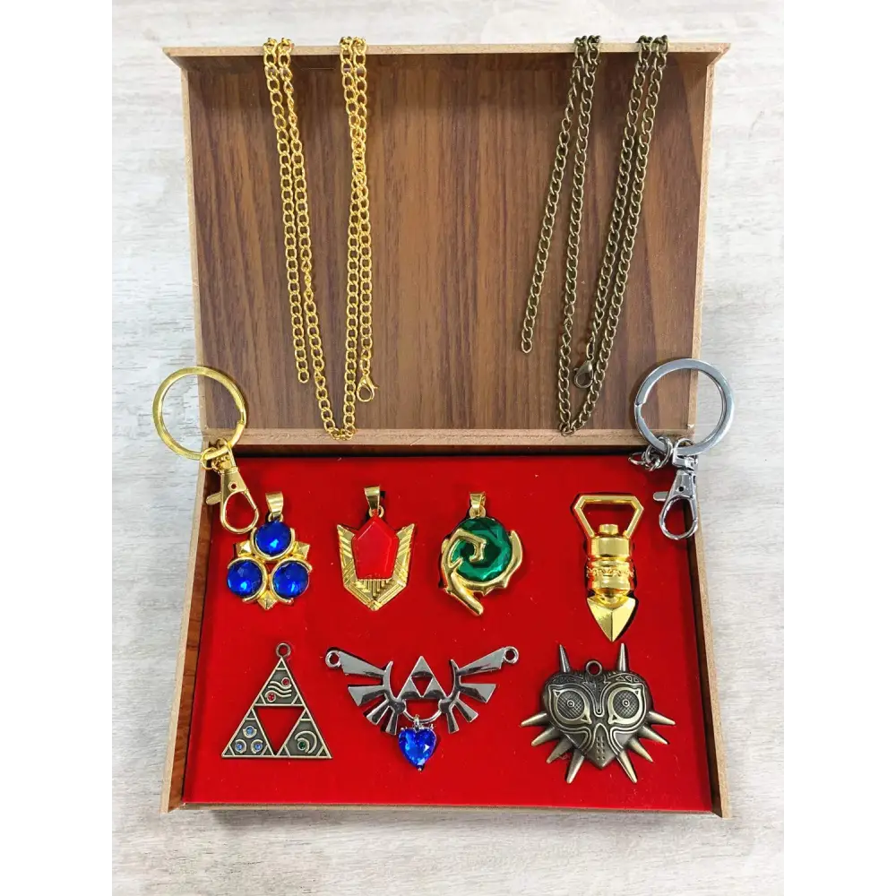 Zelda Twilight Princess Jewelry – Hylian Shield Necklace & Master Sword Pendant Set Jewelry