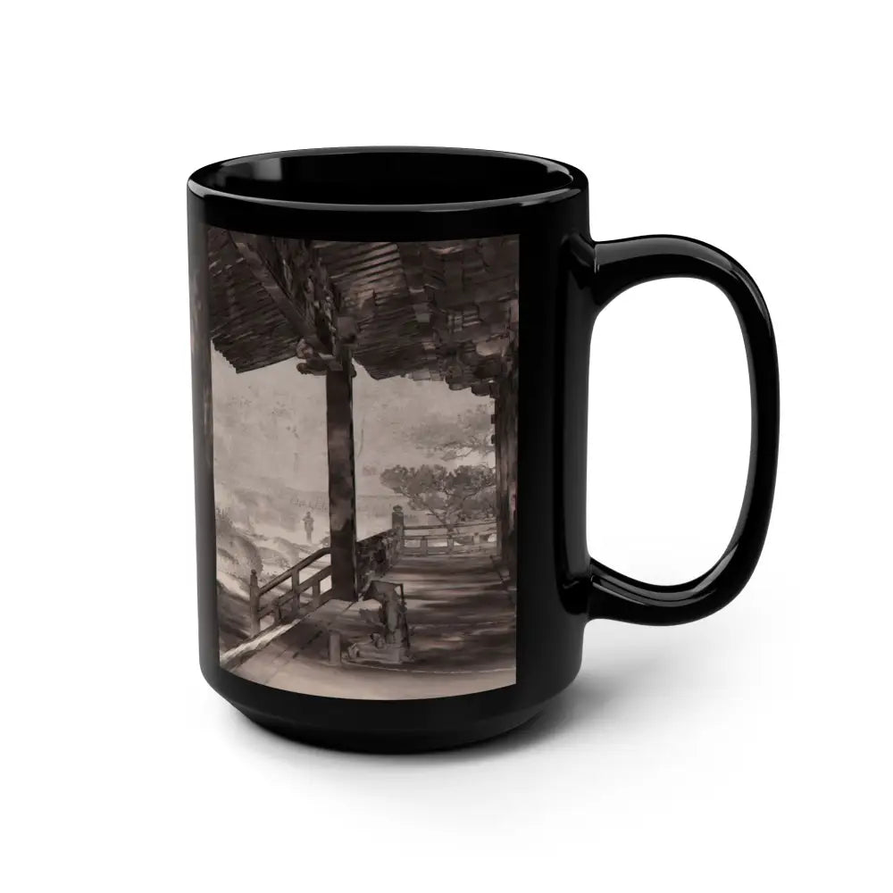 Zen vibes in a glossy black ceramic mug for your chill mornings - 15oz - Mug