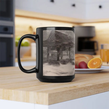 Zen vibes in a glossy black ceramic mug for your chill mornings - 15oz - Mug