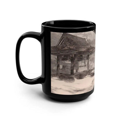 Zen vibes in a glossy black ceramic mug for your chill mornings - 15oz - Mug