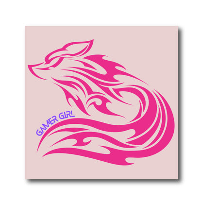 Gamer Girl Pink Fox- Custom Photo Tile