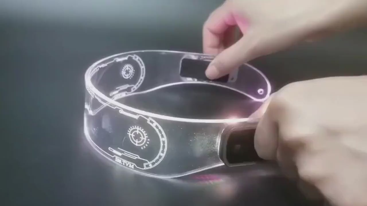 Futuristic Cyberpunk LED Visor Glasses (7 Color Change)